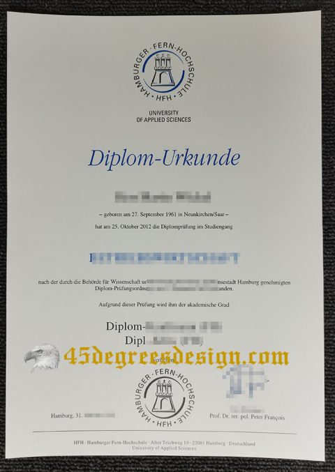 Replicate a fake Hamburger Fern-Hochschule diploma Urkunde