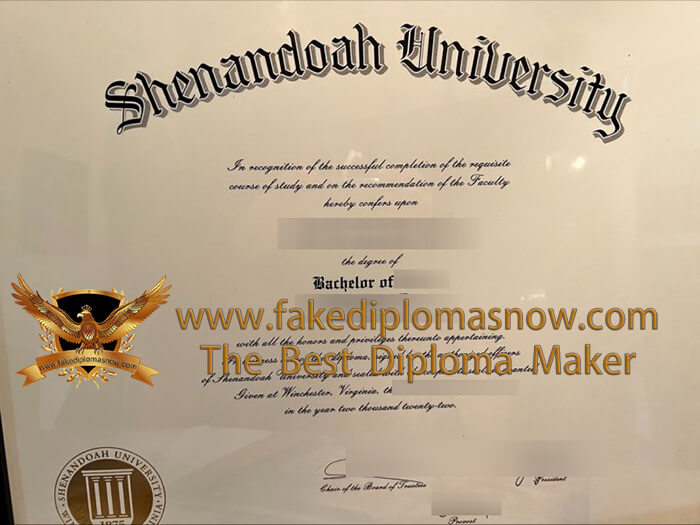 Shenandoah University diploma