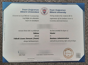 Bilkent University diploma certificate