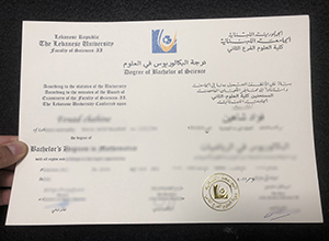 Lebanese University BSc diploma certificate