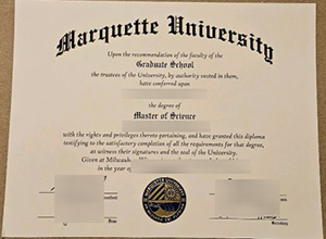 Marquette University diploma certificate