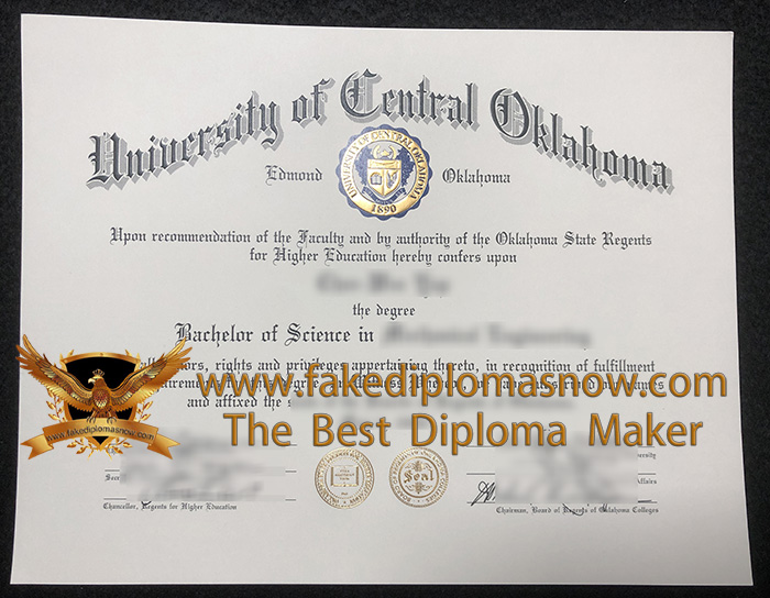 University of Central Oklahoma diploma