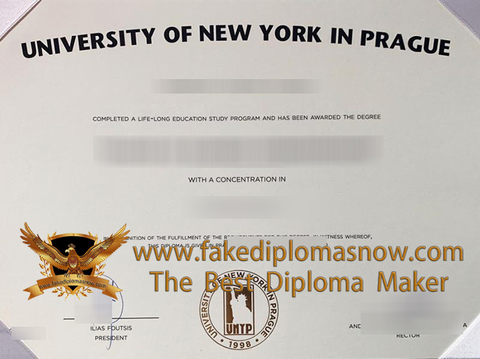 University of New York in Prague diploma