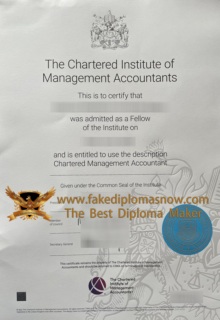 CIMA Chartered Management Accountant certificate