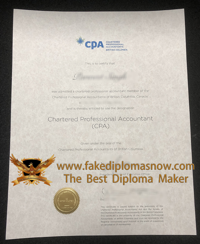 CPA Canada certificate