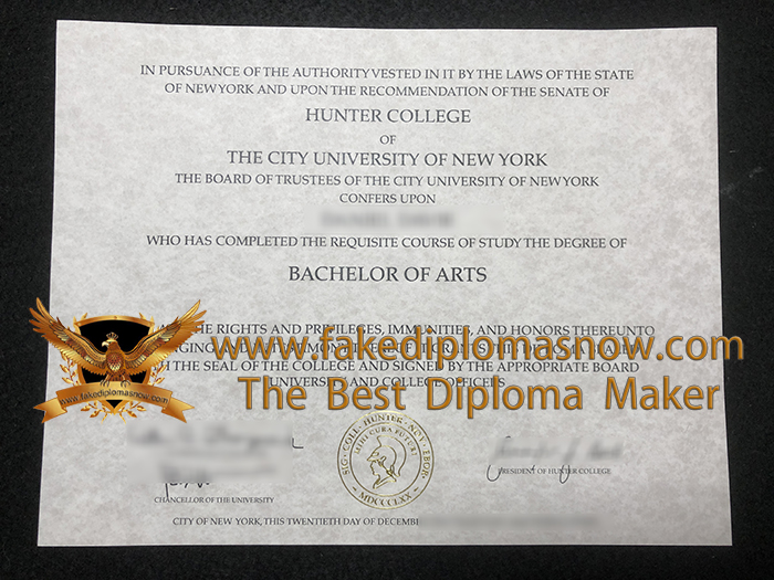 Hunter College diploma