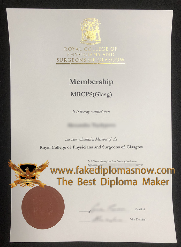 MRCPS (Glasgow) Membership Certificate