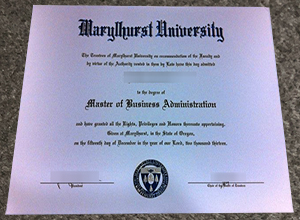 Marylhurst University MBA degree certificate