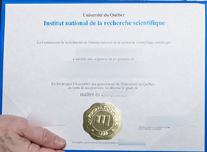 Université du Québec (INRS) diploma certificate