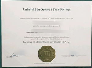 Université du Québec à Trois-Rivières BBA diploma certificate