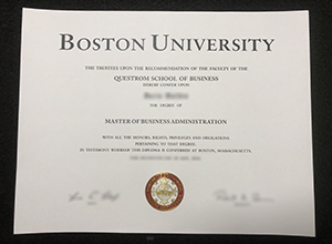 Boston University MBA Diploma