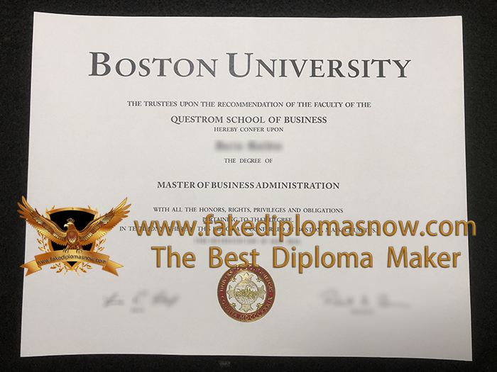 Boston University MBA Diploma