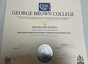 George Brown College Bachelor's Degree certificate