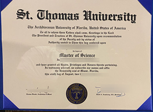 St. Thomas University diploma certificate