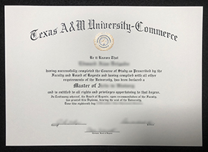 Texas A&M University–Commerce diploma certificate