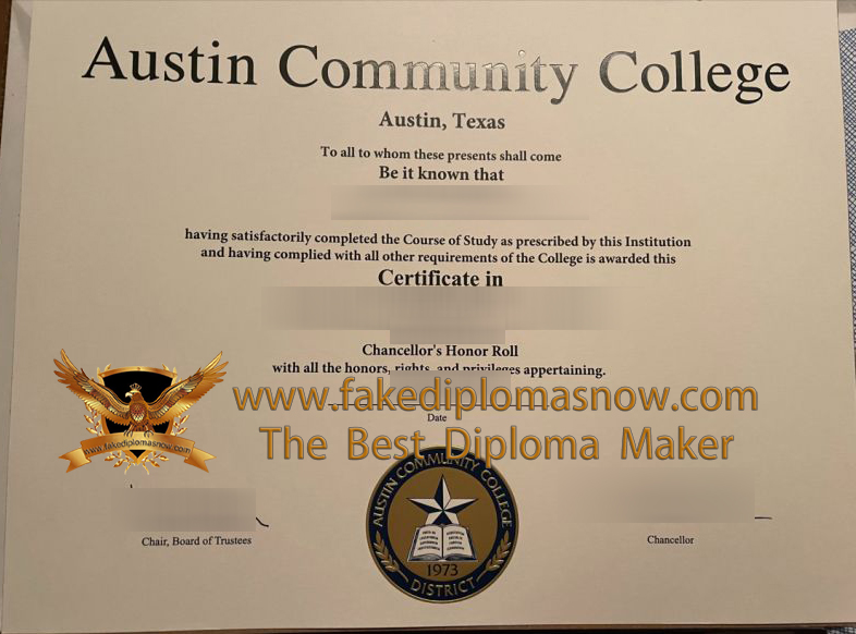 Austin Community College diploma certificate