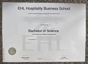 EHL Hospitality Business School degree certificate