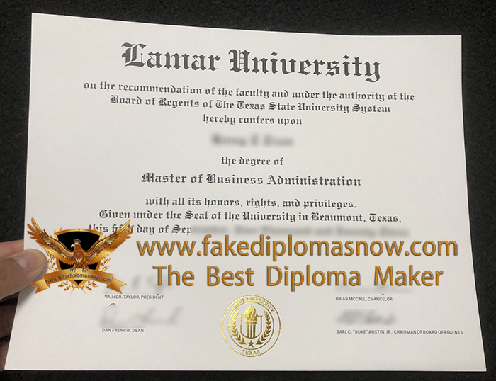 Lamar University MBA diploma