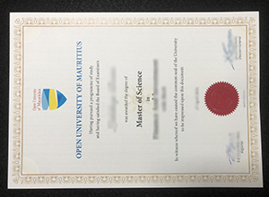 Open University of Mauritius diploma certificate