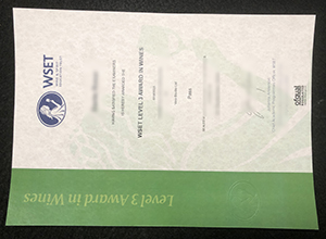 WSET Level 3 Award In Wines Certificate sample