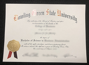 BGSU BSc degree certificate