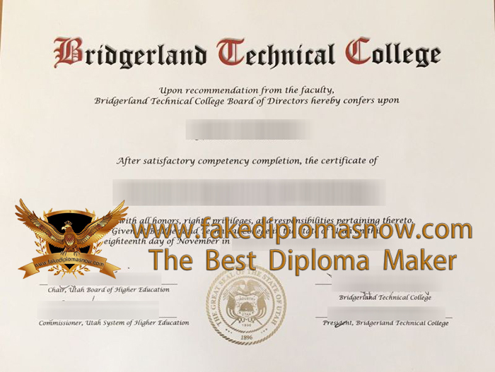 Bridgerland Technical College certificate