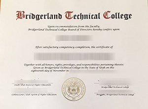 Bridgerland Technical College certificate