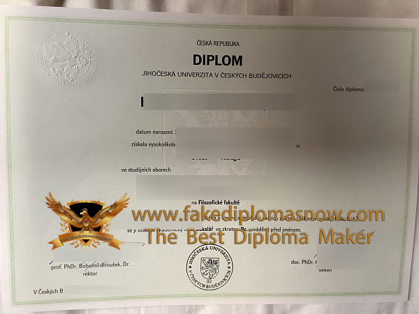 Jihočeská univerzita v Českých Budějovicích diploma