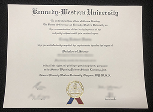 Kennedy-Western University diploma certificate