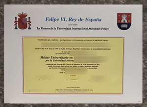 Universidad Internacional Menéndez Pelayo diploma certificate