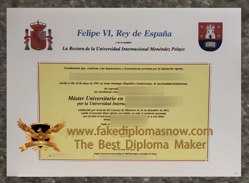 Universidad Internacional Menéndez Pelayo diploma