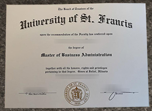 University of St. Francis degree certificate