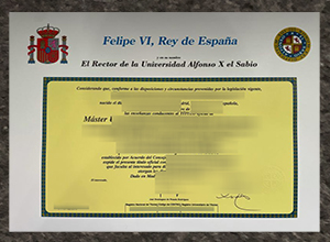 Alfonso X El Sabio University diploma sample