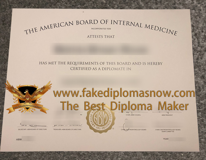 American Board of Internal Medicine certificate 