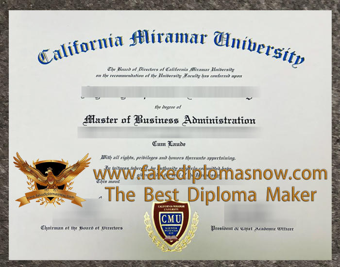 California Miramar University diploma