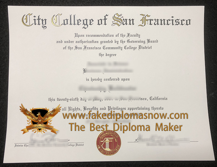 City College of San Francisco diploma, CCSF degree