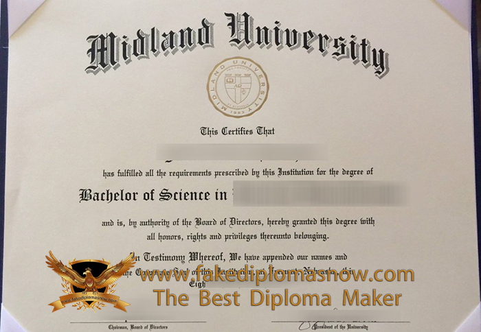 Midland University diploma certificate