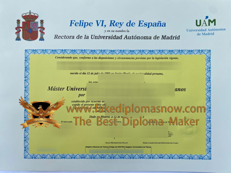 Universidad Autónoma de Madrid (UAM) diploma