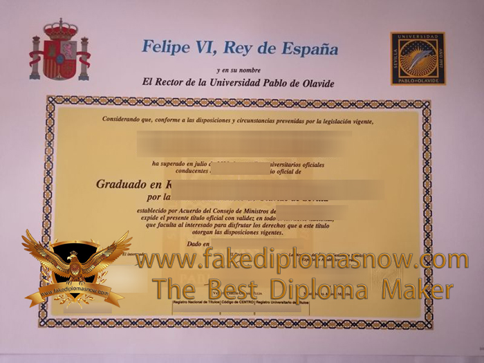 Universidad Pablo de Olavide diploma