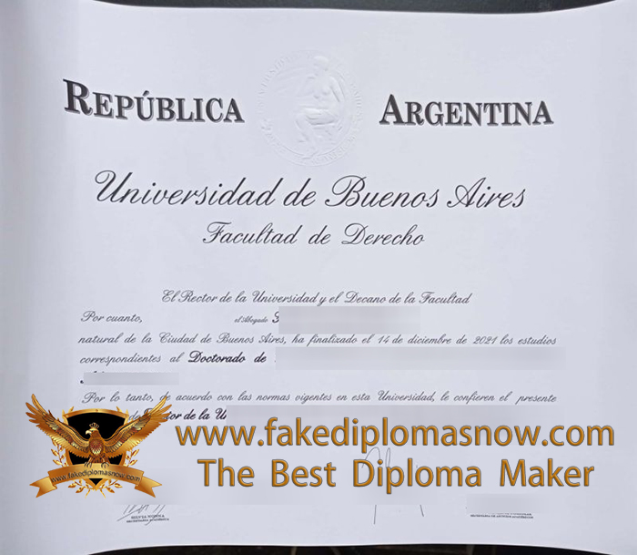 Universidad de Buenos Aires diploma