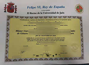 Universidad de Jaén diploma sample