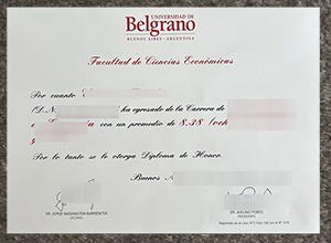 University of Belgrano diploma sample