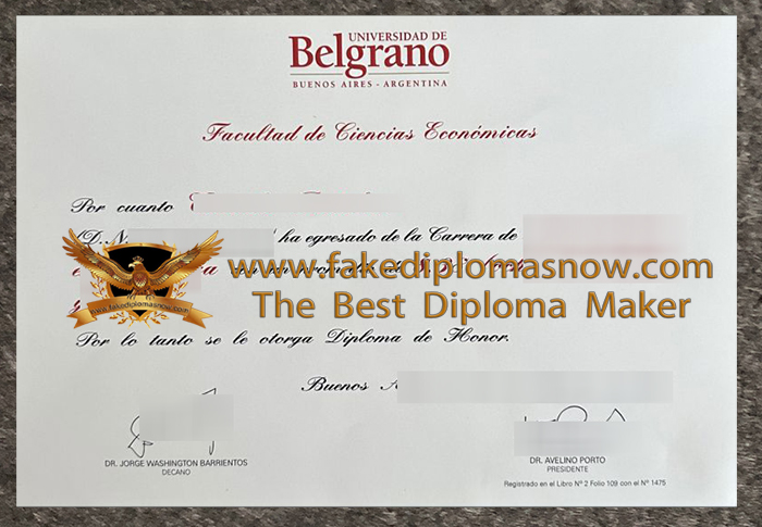 University of Belgrano diploma