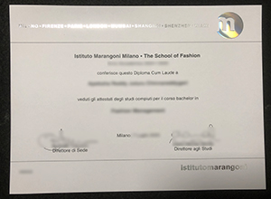 Istituto Marangoni Diploma certificate