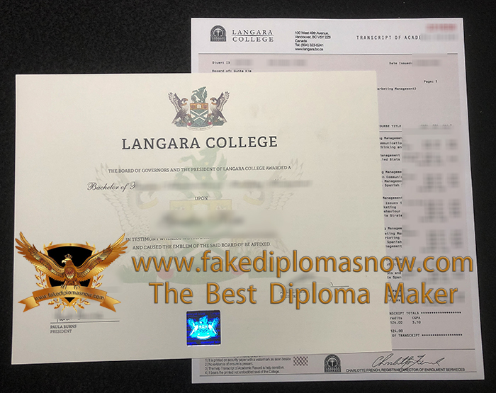 Langara College degree and transcript