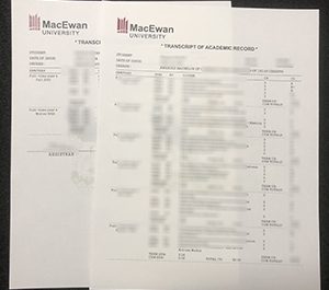 How a Macewan University transcript looks like