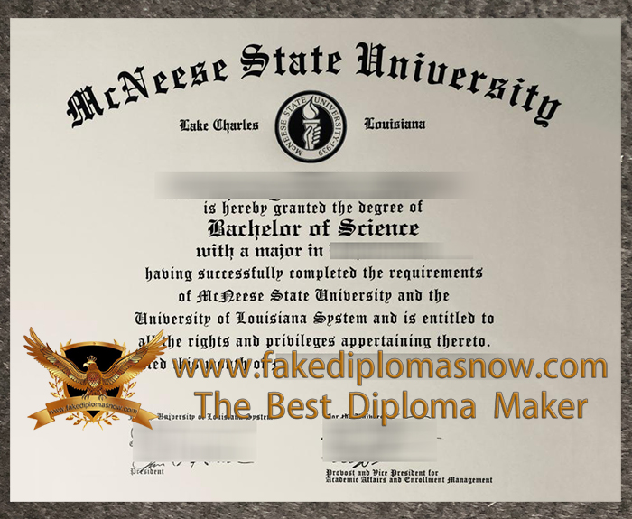 McNeese State University diploma