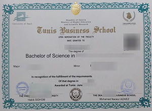 Tunis Business School diploma certificate