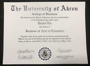 University of Akron degree certificate