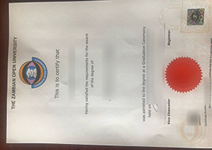 Zambian Open University degree certificate